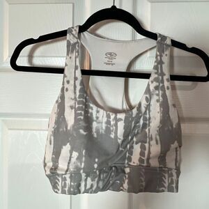 Athletic Gray Tie-Dye Sports Bra | Medium Support | Size M
